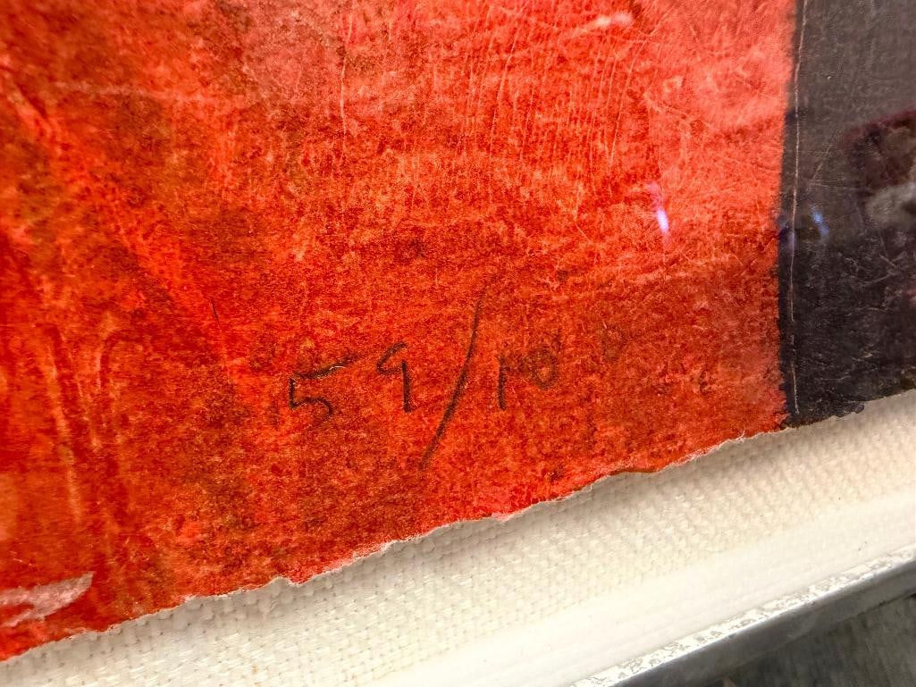 RUFINO TAMAYO MEXICAN ARTIST ACTIVE IN THE MID-20TH CENTURY MIXED MEDIA HOMBRE EN ROJO 1977 - 8