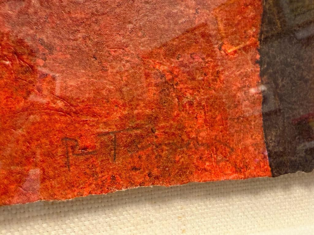 RUFINO TAMAYO MEXICAN ARTIST ACTIVE IN THE MID-20TH CENTURY MIXED MEDIA HOMBRE EN ROJO 1977 - 9