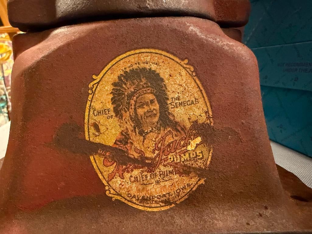 ANTIQUE 2 RED JACKET MFG. COMPANY CAST IRON HAND PUMP - 4