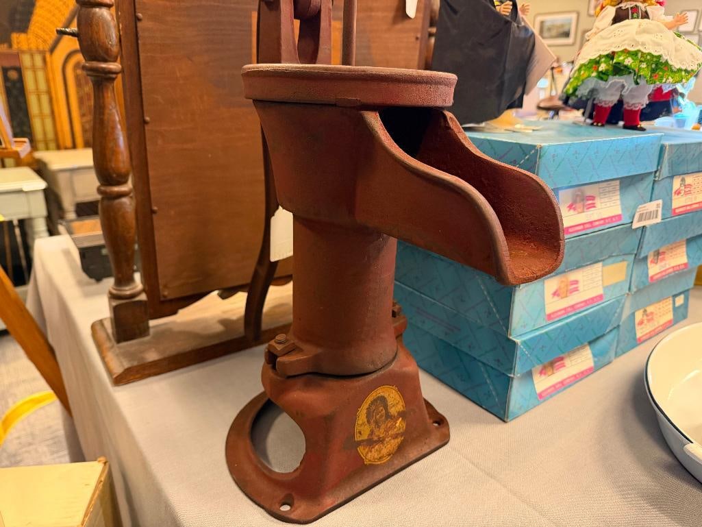 ANTIQUE 2 RED JACKET MFG. COMPANY CAST IRON HAND PUMP - 7