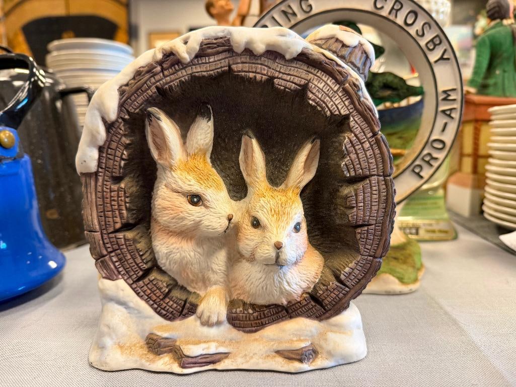 SIX VINTAGE PORCELAIN / CHINA FIGURAL DECANTERS CYRUS NOBLE, REGAL CHINA, W.A. LEGACY - 10