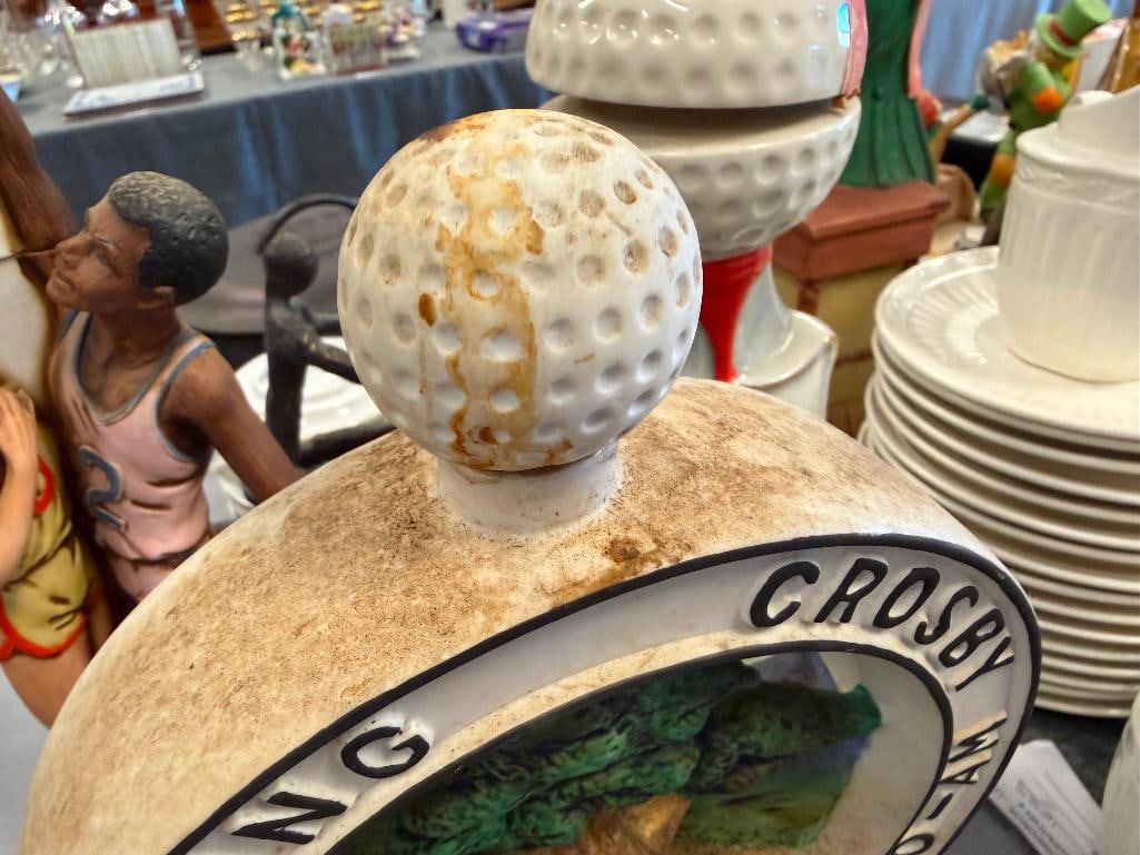 SIX VINTAGE PORCELAIN / CHINA FIGURAL DECANTERS CYRUS NOBLE, REGAL CHINA, W.A. LEGACY - 13