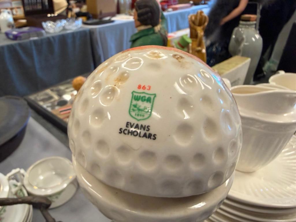 SIX VINTAGE PORCELAIN / CHINA FIGURAL DECANTERS CYRUS NOBLE, REGAL CHINA, W.A. LEGACY - 19