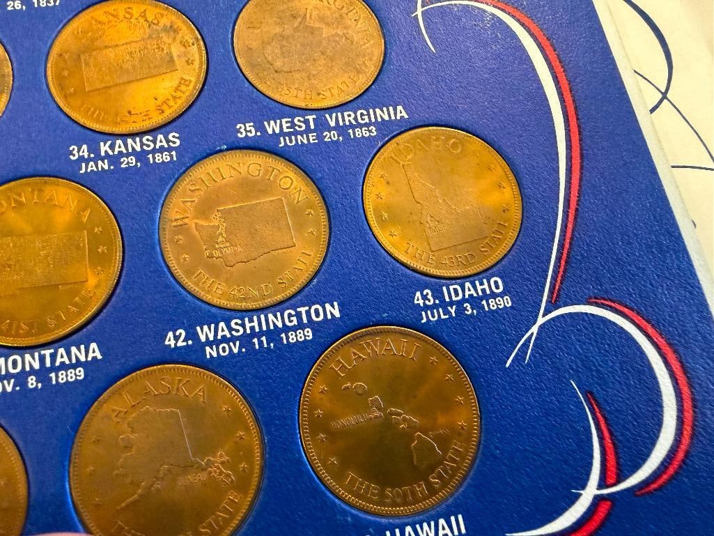 1969 SHELL CO. STATES OF THE UNION 50 STATE SOLID BRONZE COLLECTOR'S COIN SET - 11