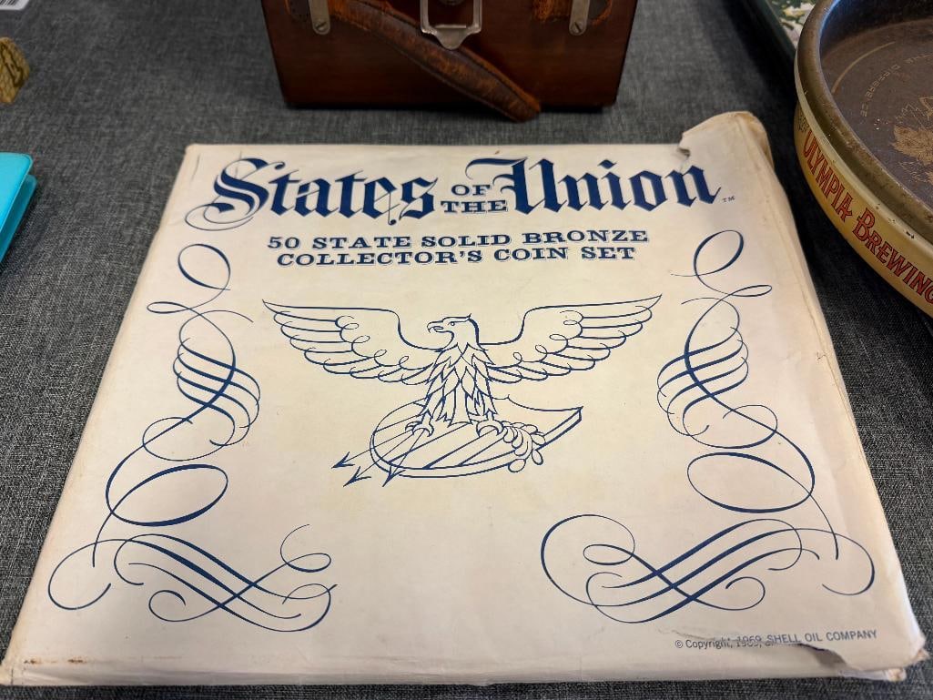 1969 SHELL CO. STATES OF THE UNION 50 STATE SOLID BRONZE COLLECTOR'S COIN SET - 2