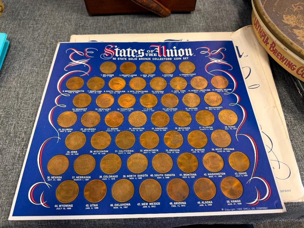 1969 SHELL CO. STATES OF THE UNION 50 STATE SOLID BRONZE COLLECTOR'S COIN SET - 5
