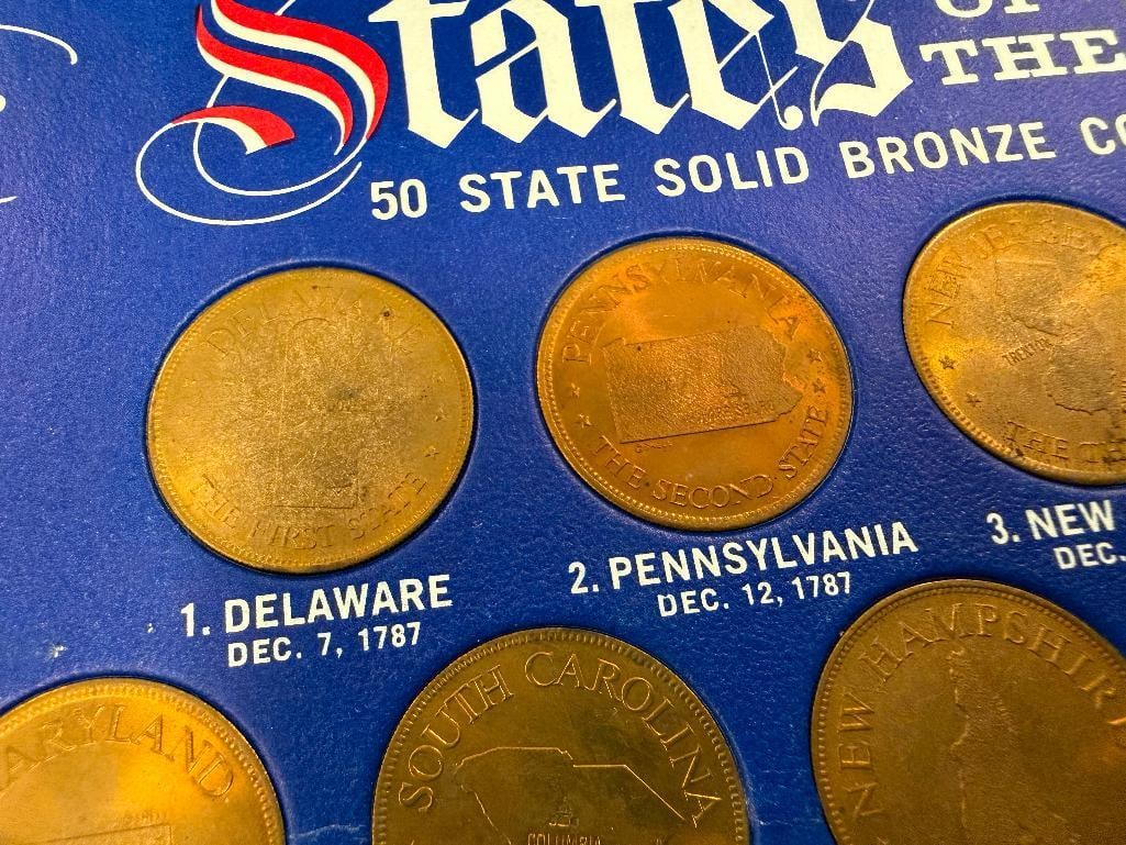 1969 SHELL CO. STATES OF THE UNION 50 STATE SOLID BRONZE COLLECTOR'S COIN SET - 7