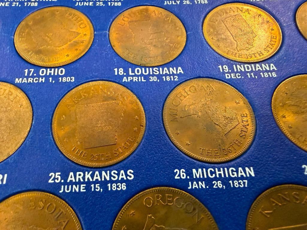 1969 SHELL CO. STATES OF THE UNION 50 STATE SOLID BRONZE COLLECTOR'S COIN SET - 8