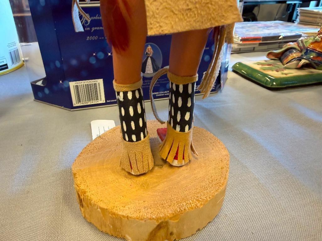 JOE DAVID HAND CRAFTED HOPI KACHINA DOLL OF WOLF KACHINA - 12