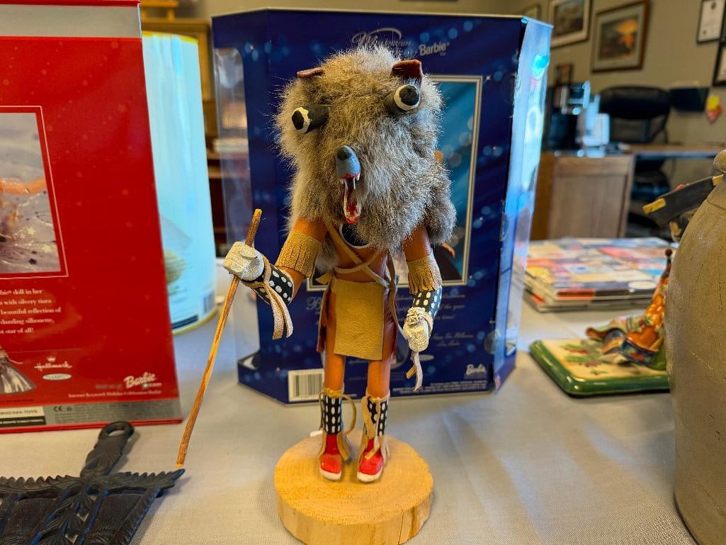 JOE DAVID HAND CRAFTED HOPI KACHINA DOLL OF WOLF KACHINA - 2