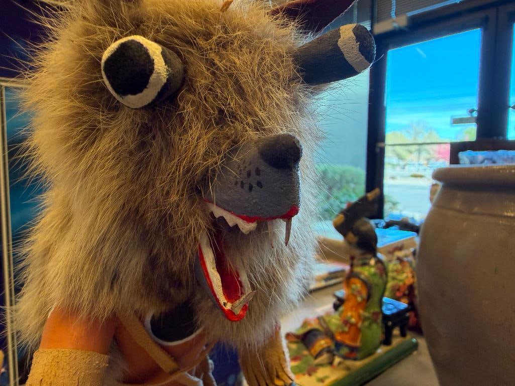 JOE DAVID HAND CRAFTED HOPI KACHINA DOLL OF WOLF KACHINA - 5