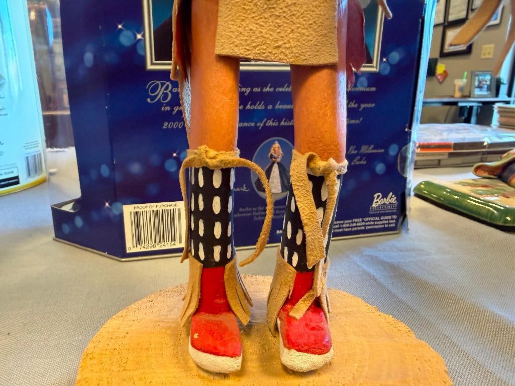 JOE DAVID HAND CRAFTED HOPI KACHINA DOLL OF WOLF KACHINA - 7