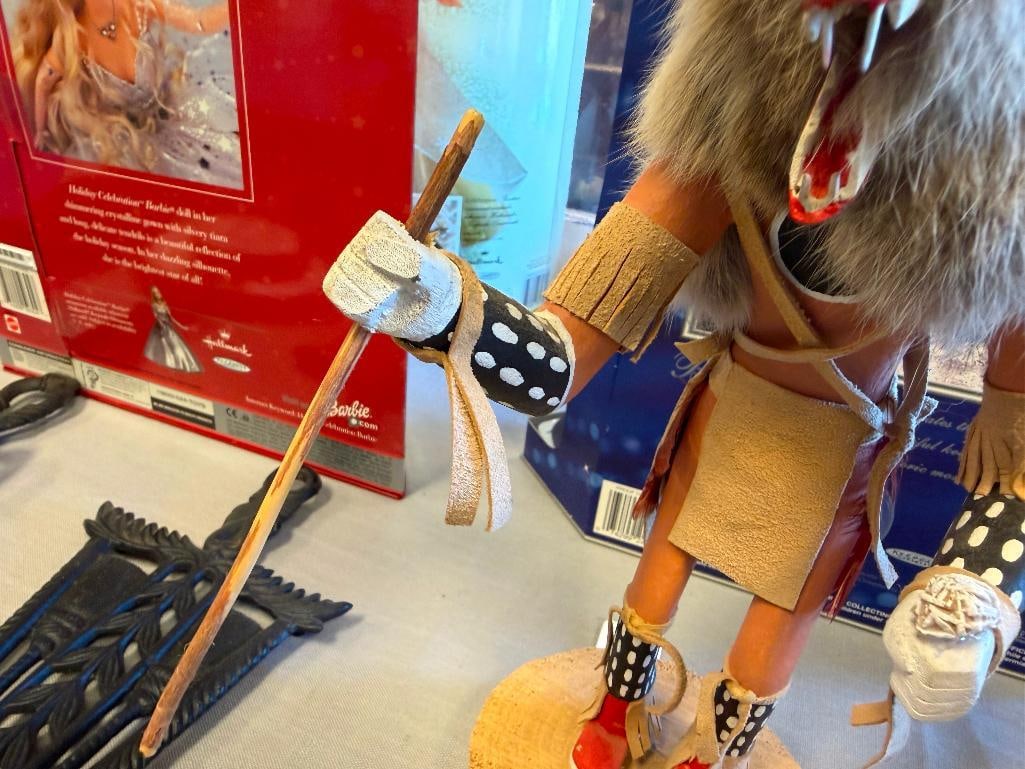 JOE DAVID HAND CRAFTED HOPI KACHINA DOLL OF WOLF KACHINA - 8