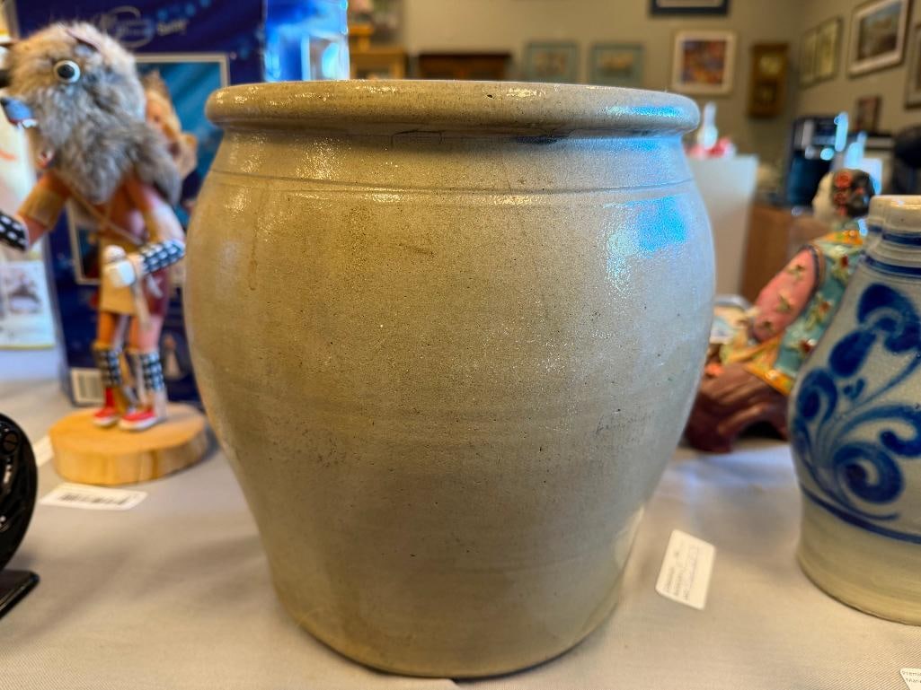 E.S. & B. S 19TH CENTURY SALT GLAZED STONE WARE CROCK 2 GALLON ELVERSON, SHERWOOD, AND BAKER - 5