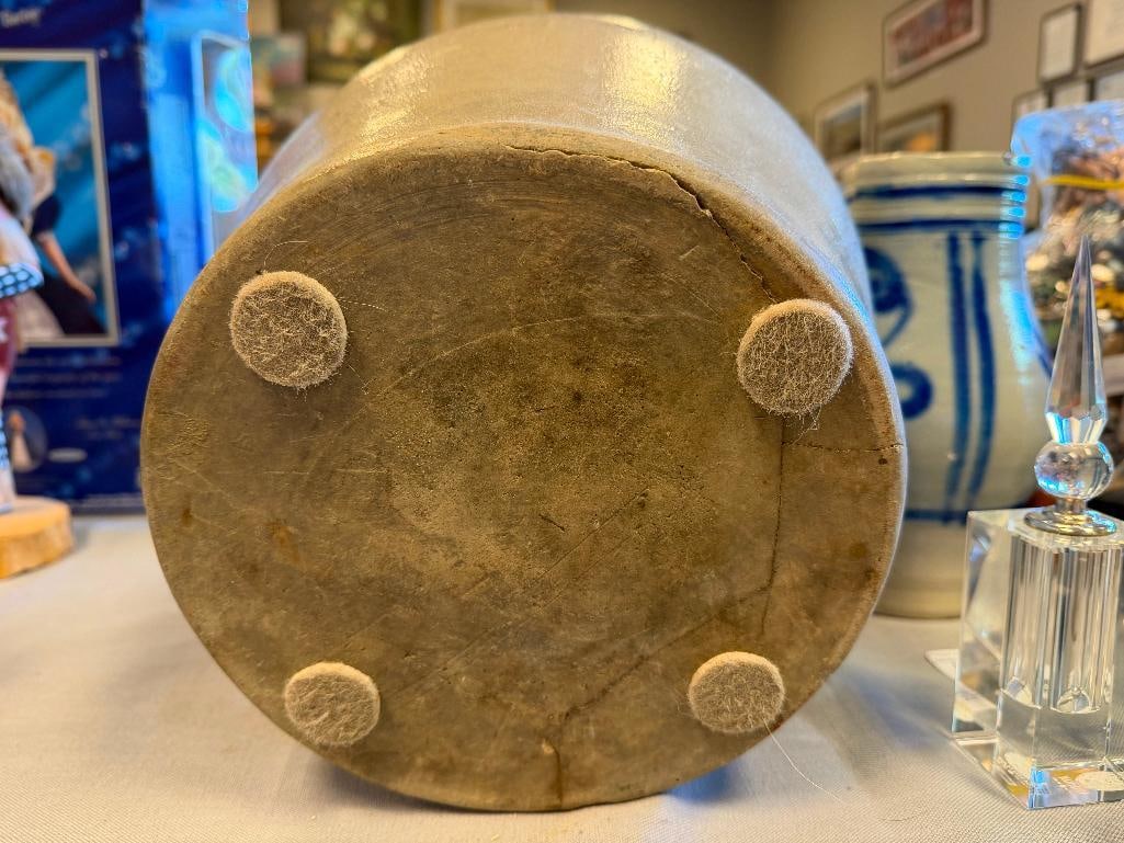 E.S. & B. S 19TH CENTURY SALT GLAZED STONE WARE CROCK 2 GALLON ELVERSON, SHERWOOD, AND BAKER - 6