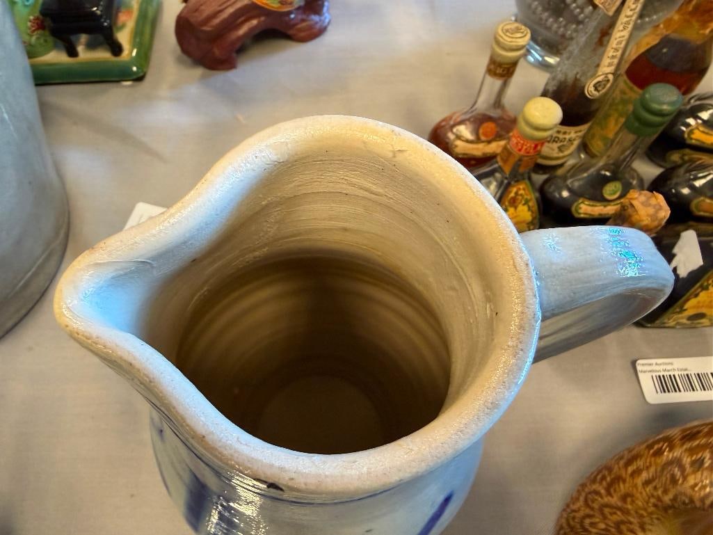 20TH CENTURY SALT GLAZED POTTERY STONEWARE PITCHER - 4