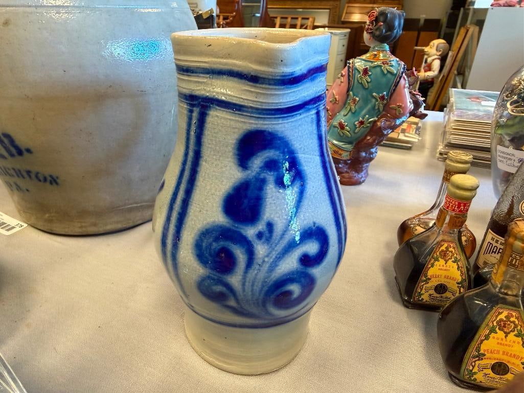 20TH CENTURY SALT GLAZED POTTERY STONEWARE PITCHER - 5