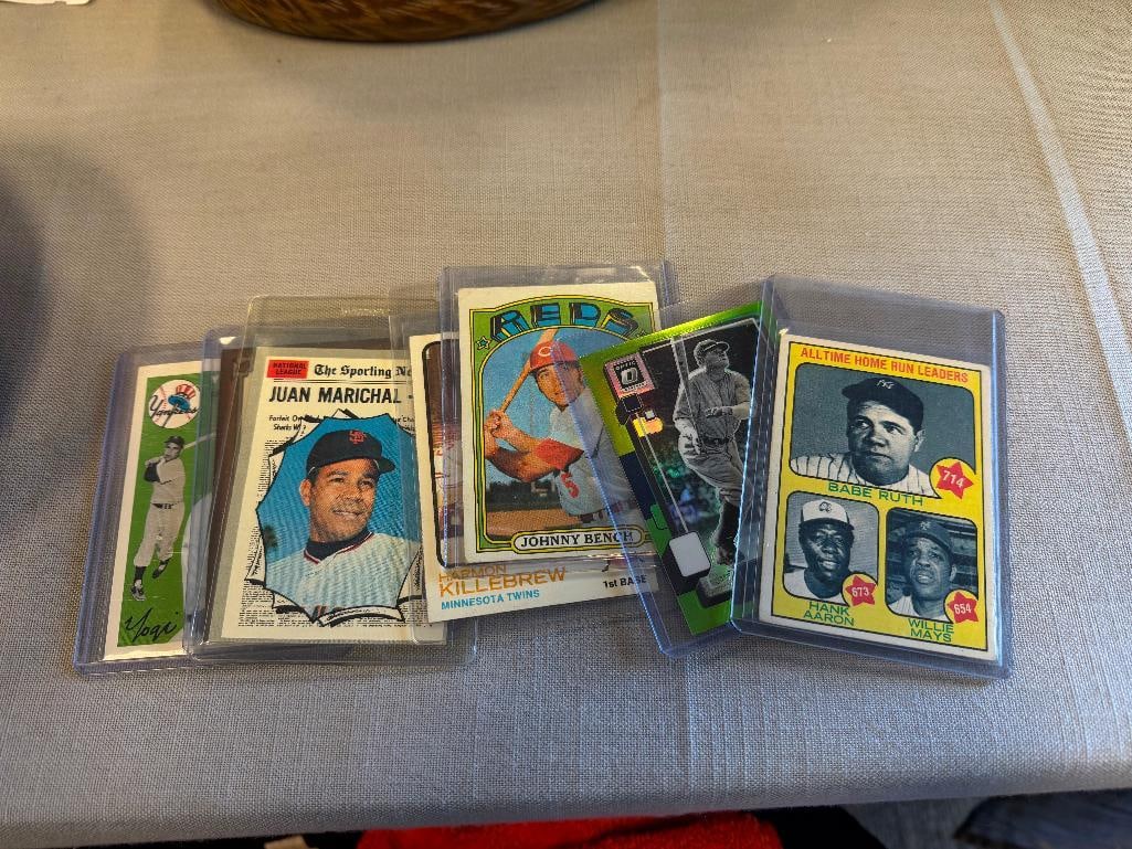 ASSORTED BASEBALL HOF PLAYER CARDS YOGI BERRA, JOHNNY BENCH, HARMON KILLEBREW, BABE RUTH, TY COBB - 2