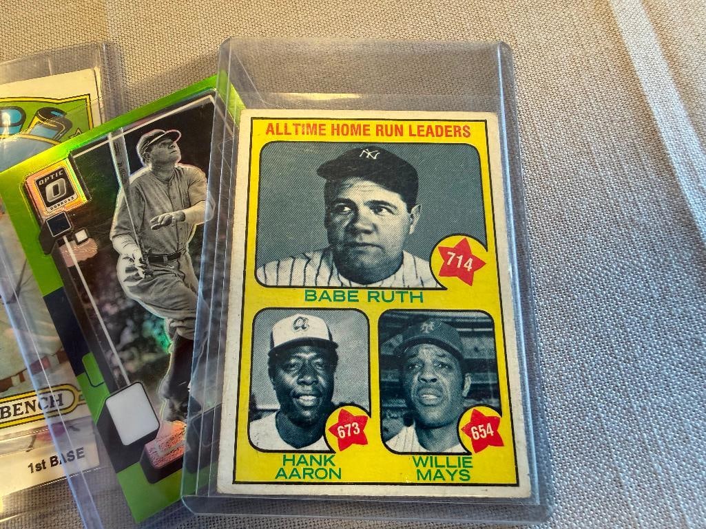 ASSORTED BASEBALL HOF PLAYER CARDS YOGI BERRA, JOHNNY BENCH, HARMON KILLEBREW, BABE RUTH, TY COBB - 3