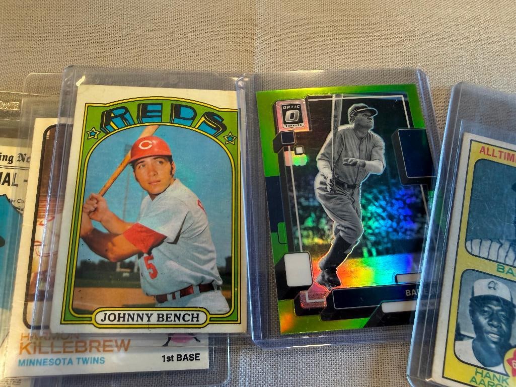 ASSORTED BASEBALL HOF PLAYER CARDS YOGI BERRA, JOHNNY BENCH, HARMON KILLEBREW, BABE RUTH, TY COBB - 4