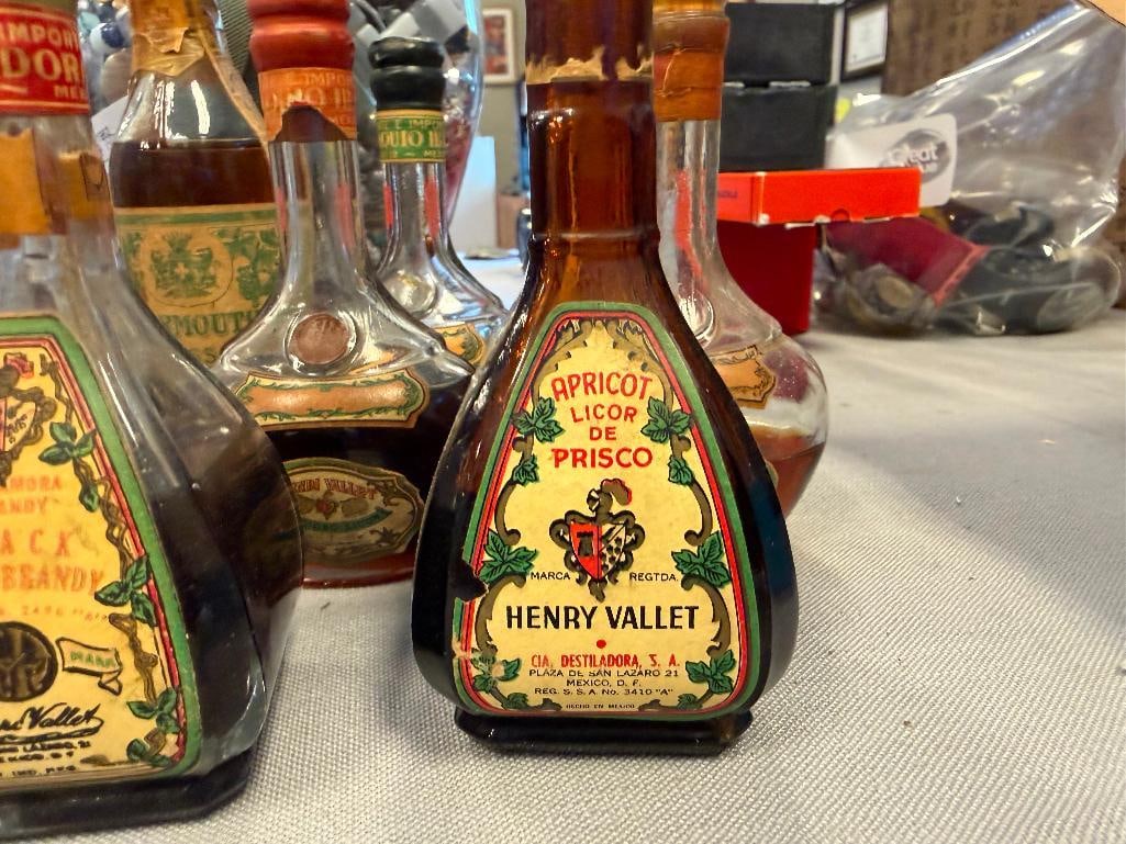 VINTAGE 1/10 PINT LIQUOR BOTTLES HENRI VALLET, VERMOUTH BRESSON, EUSTAQUIO IBARRA - 4