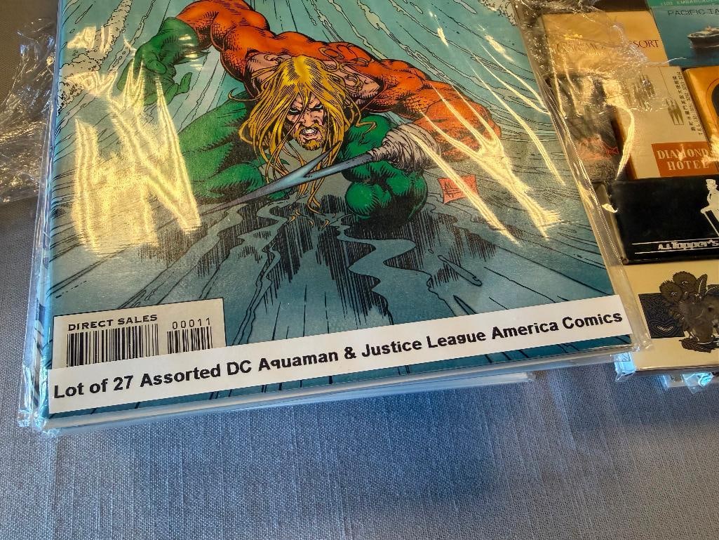 27 ASSORTED DC COMICS AQUAMAN AND JUSTICE LEAGUE COMIC BOOKS - 3