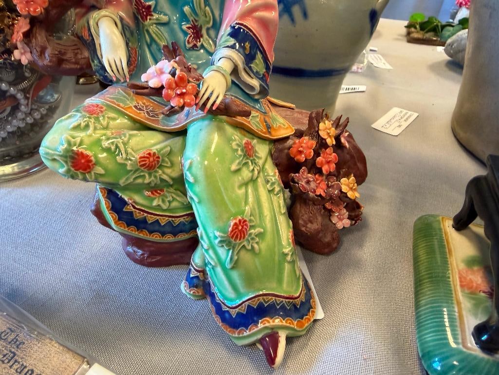 CHINA SHIWAN WUCAI CERAMIC FEMALE FIGURES - 12