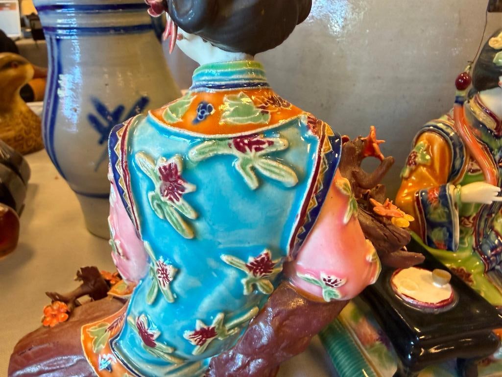 CHINA SHIWAN WUCAI CERAMIC FEMALE FIGURES - 15