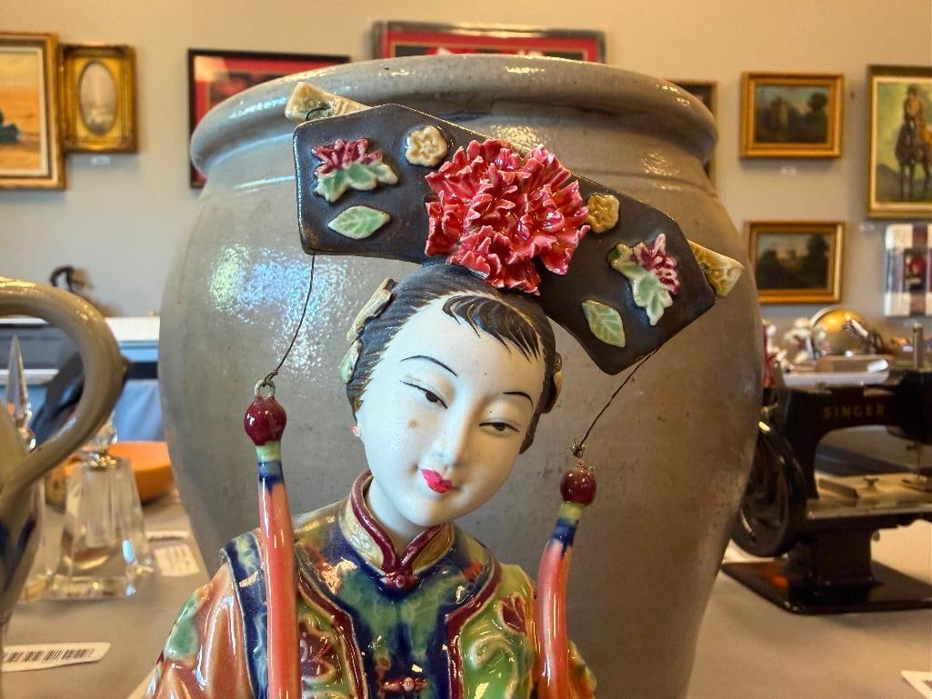 CHINA SHIWAN WUCAI CERAMIC FEMALE FIGURES - 3