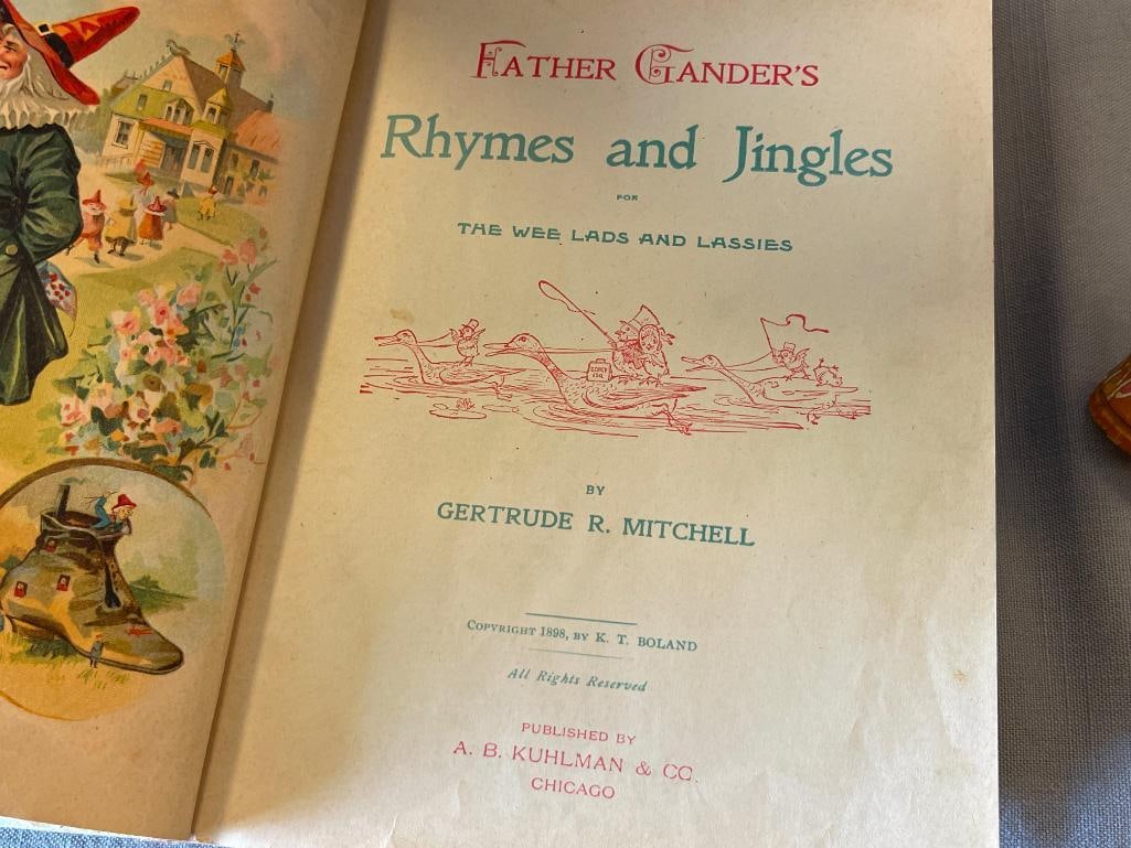 ANTIQUE CHILDRENS BOOKS 1899 FATHER GANDER'S 1940 THE HAPPY PRINCE AND 1942 TEENIE WEENIE TOWN - 5