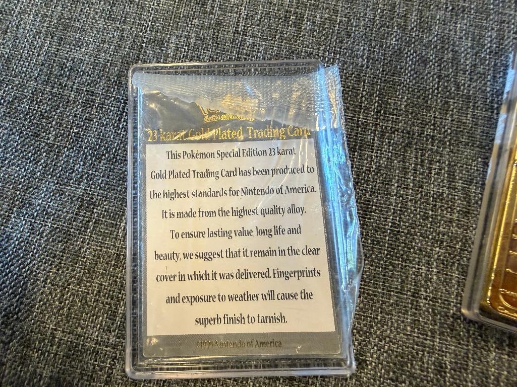 1999 NINTENDO POKEMON CHARIZARD AND TOGEPI 23KT GOLD PATED METAL CARDS - 10