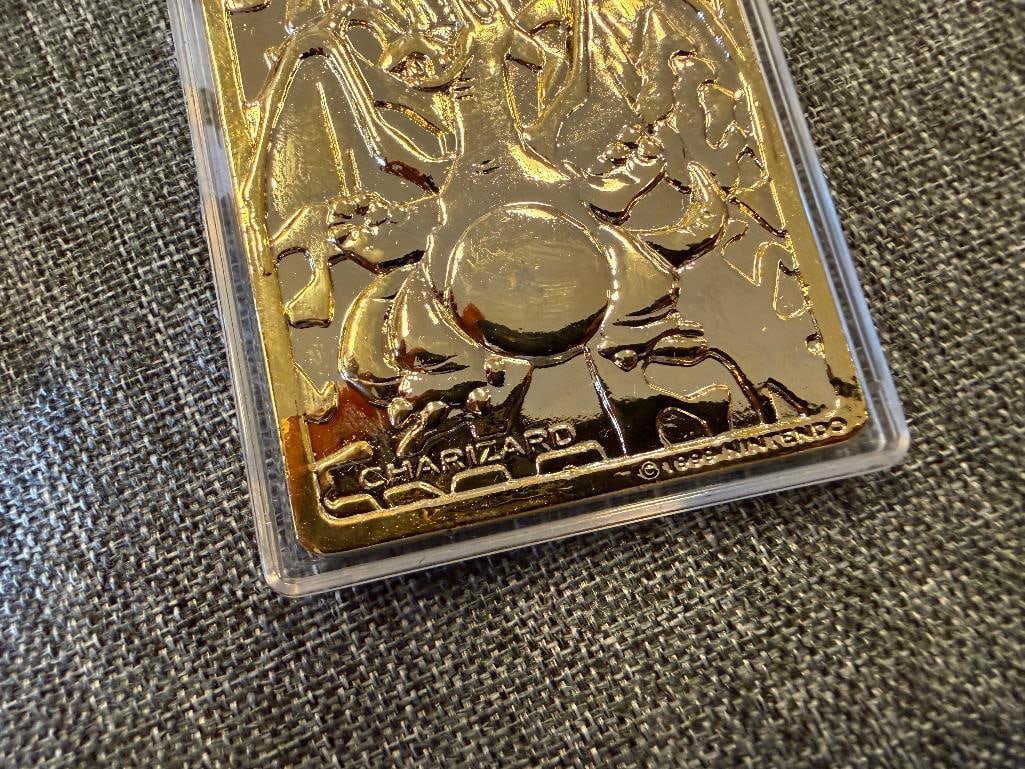 1999 NINTENDO POKEMON CHARIZARD AND TOGEPI 23KT GOLD PATED METAL CARDS - 4