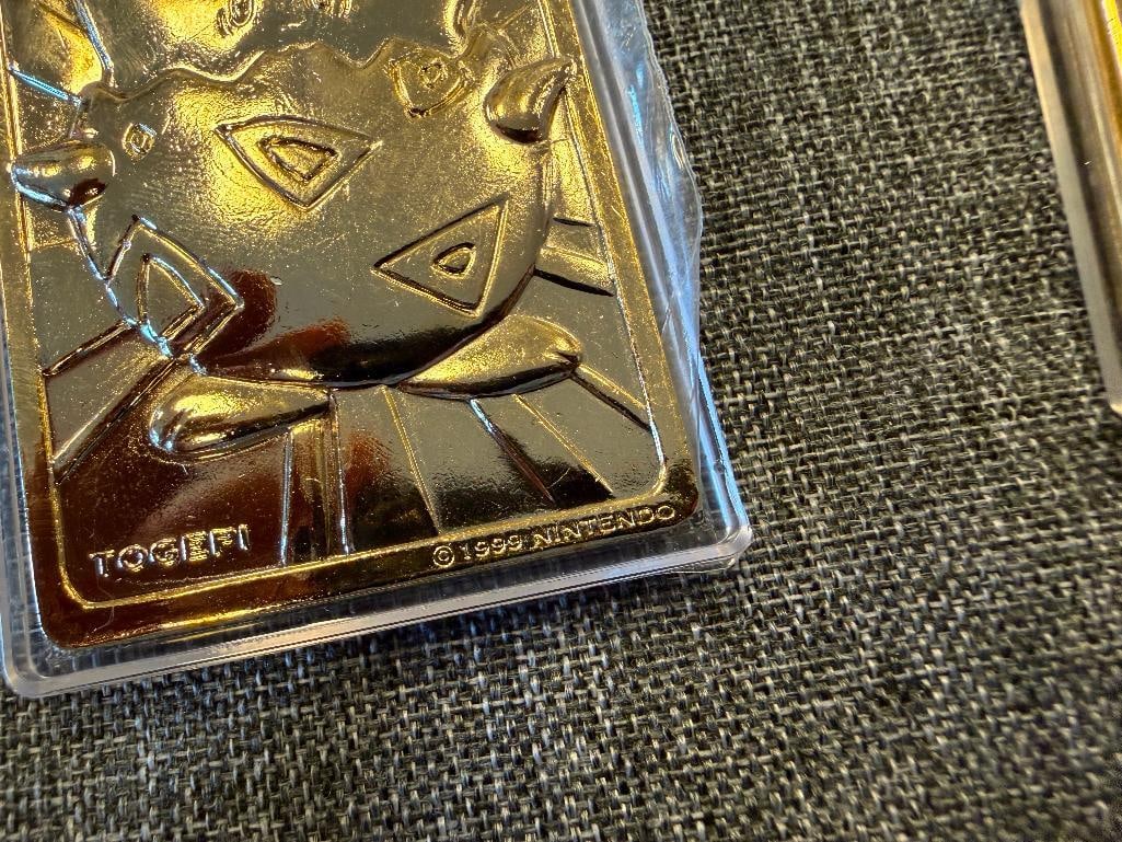 1999 NINTENDO POKEMON CHARIZARD AND TOGEPI 23KT GOLD PATED METAL CARDS - 8
