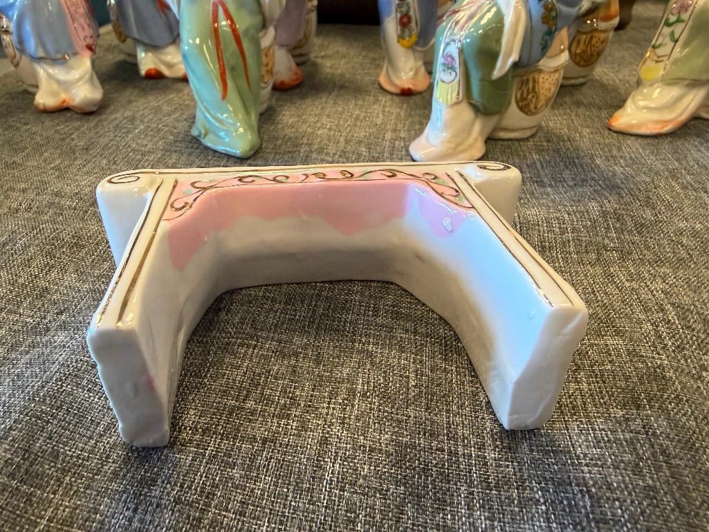 VINTAGE JAPANESE GEISHA MUSICIANS PORCELAIN FIGURES - 4