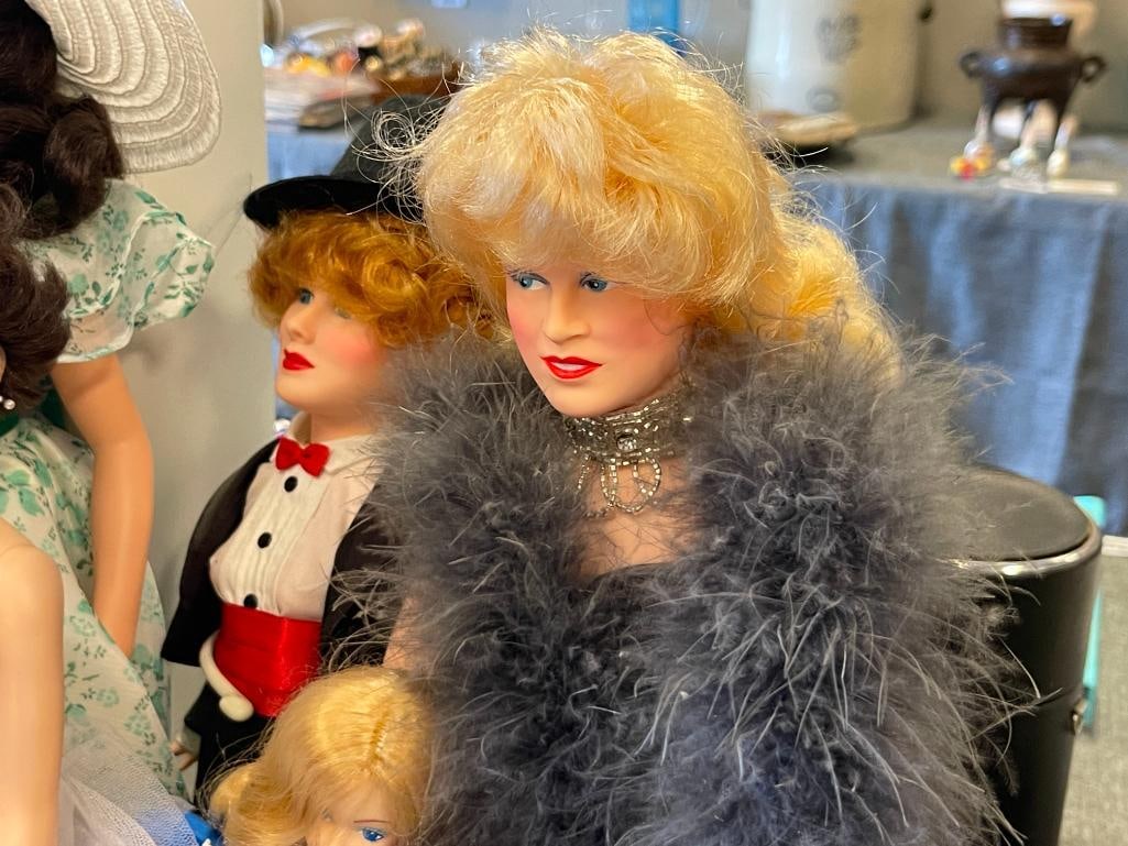 NINE ASSORTED DOLLS FROM EFFANBEE, MATTEL / BARBIE, FRANKLIN MINT - 9