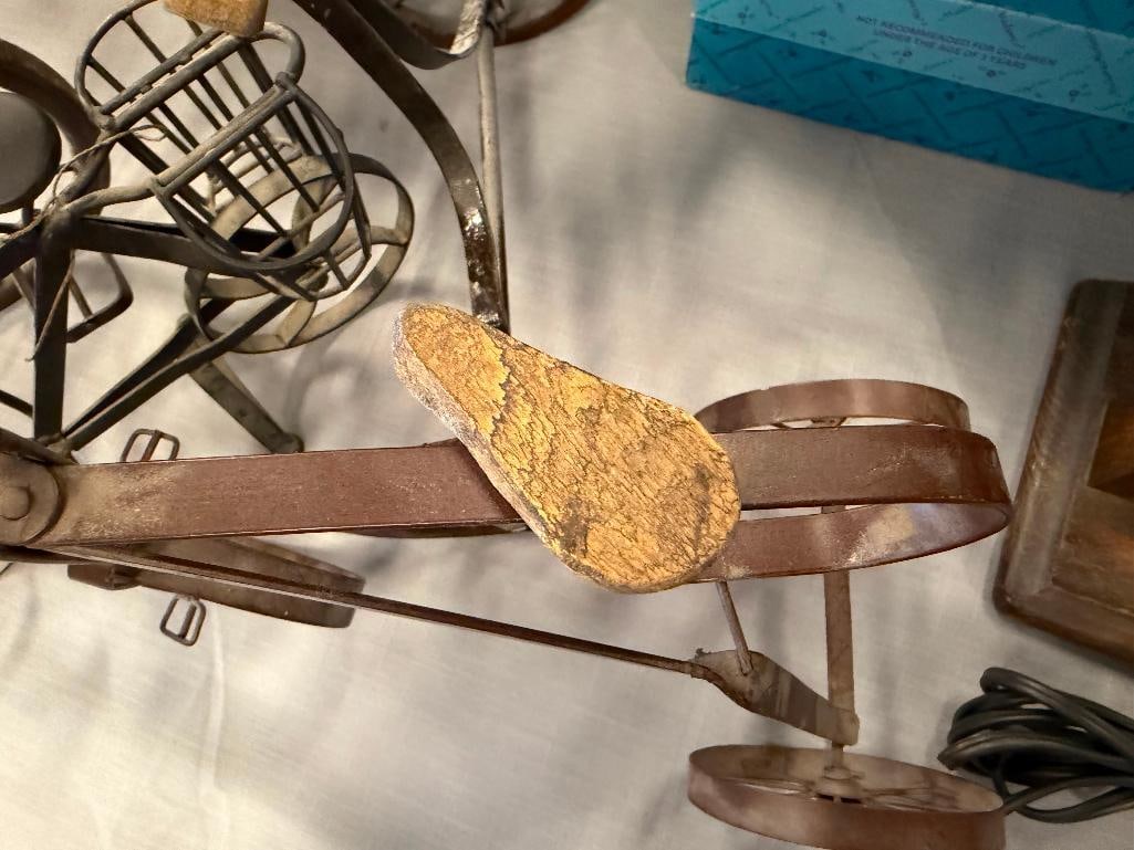 FOUR METAL AND WOOD DECORATIVE TOY / DOLL BICYCLE AND TRICYCLES - 5