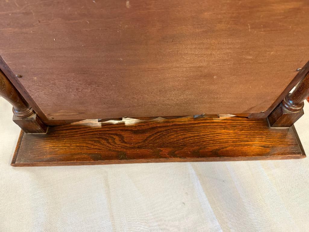 1940 LOGAN PORTER MIRROR CO. VINTAGE CHEST MIRROR MADE FROM OAK STOCK NO. 240 - 6