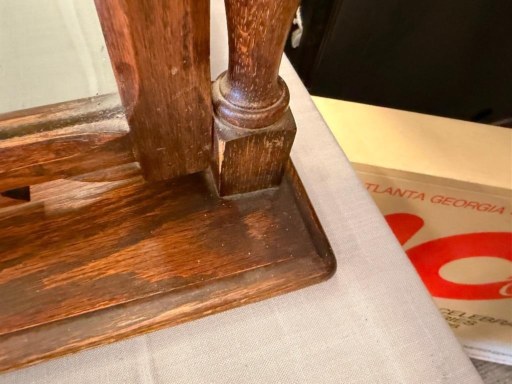 1940 LOGAN PORTER MIRROR CO. VINTAGE CHEST MIRROR MADE FROM OAK STOCK NO. 240 - 9