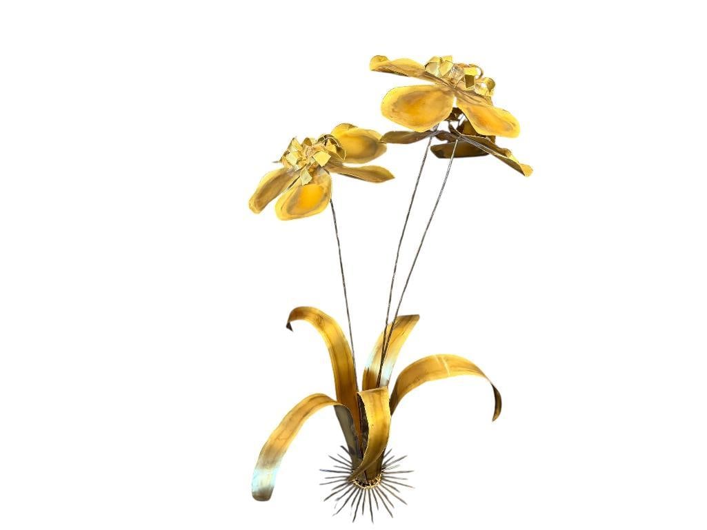 1970'S SIGNED BRASS FLOWERS SCULPTURE SIGNED BLASS - 10