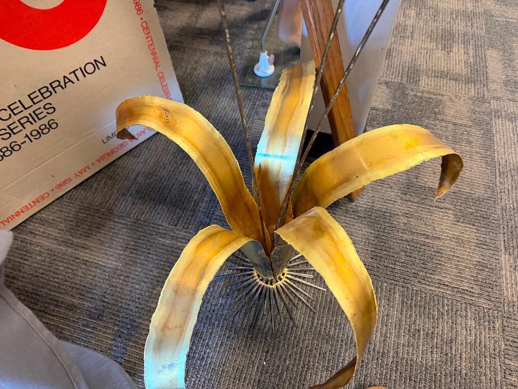 1970'S SIGNED BRASS FLOWERS SCULPTURE SIGNED BLASS - 13