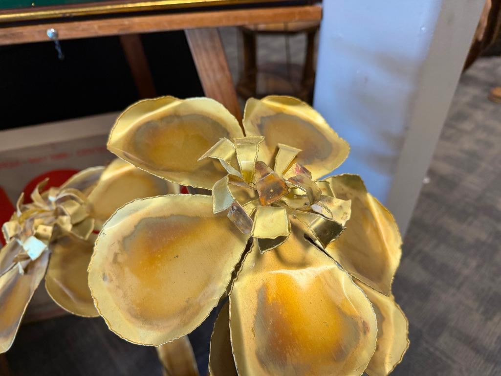 1970'S SIGNED BRASS FLOWERS SCULPTURE SIGNED BLASS - 15