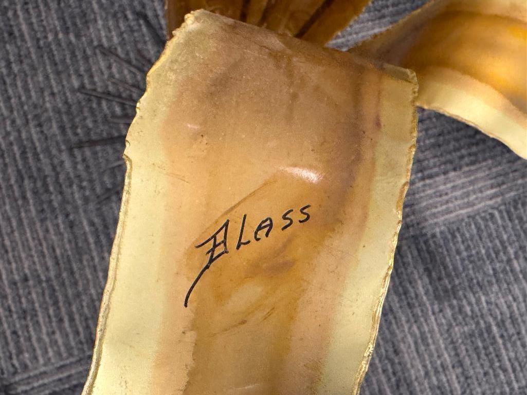 1970'S SIGNED BRASS FLOWERS SCULPTURE SIGNED BLASS - 7