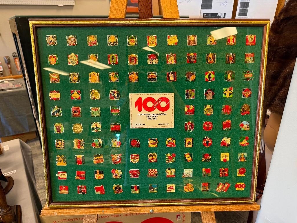 1886-1986 COCA-COLA CENTENNIAL CELEBRATION PIN SERIES COLLECTION COMPLETE - 2