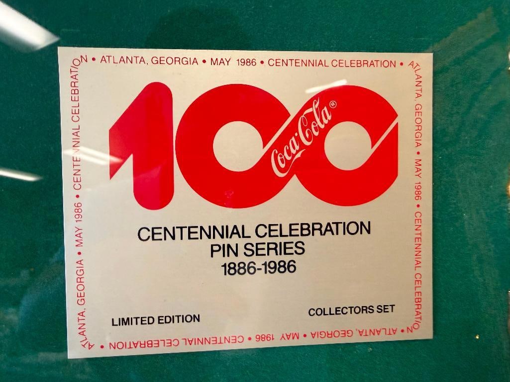 1886-1986 COCA-COLA CENTENNIAL CELEBRATION PIN SERIES COLLECTION COMPLETE - 3