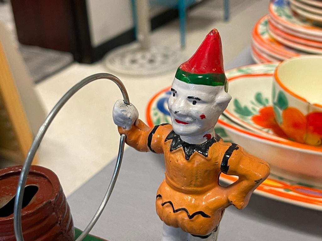 REPRODUCTION PAINTED CAST IRON TRICK DOG MECHANICAL COIN BANK - 3