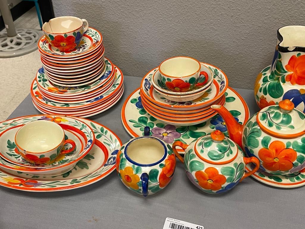 VINTAGE HAND PAINTED CZECHOSLOVAKIA FLORAL PATTERN CHINA - 4