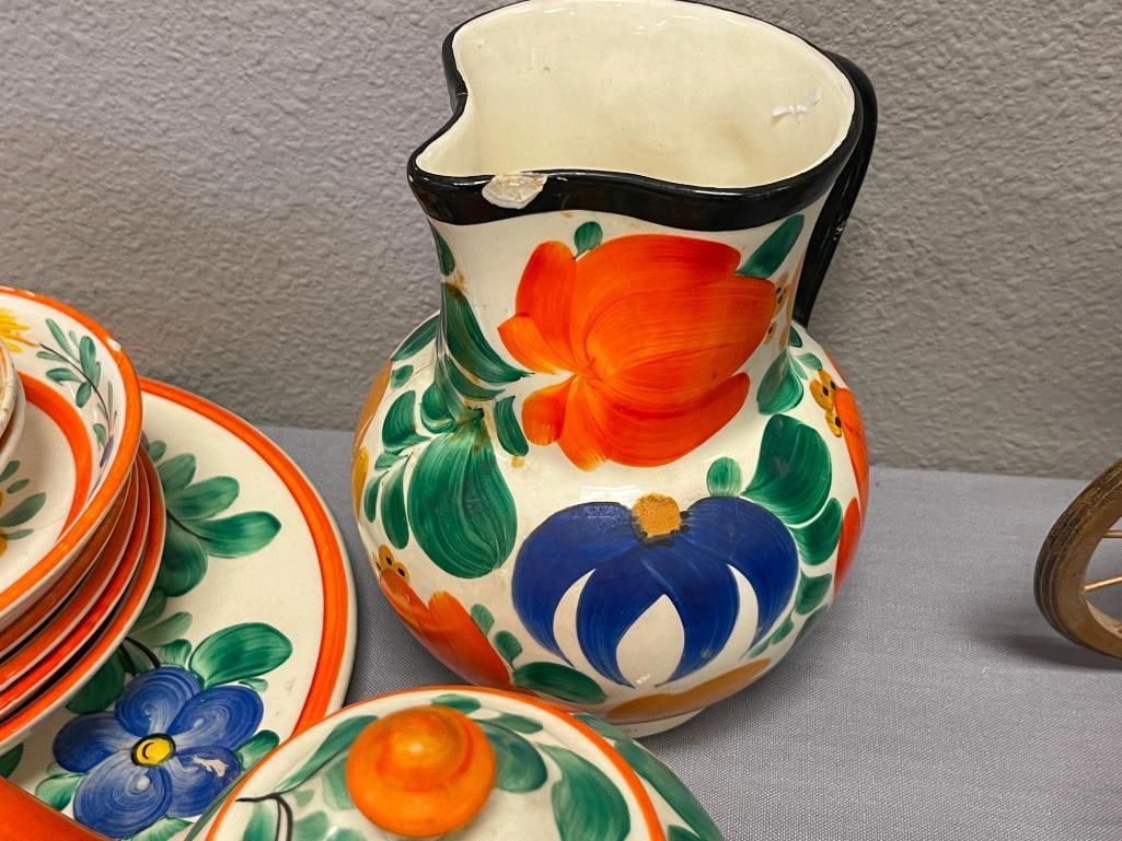 VINTAGE HAND PAINTED CZECHOSLOVAKIA FLORAL PATTERN CHINA - 7