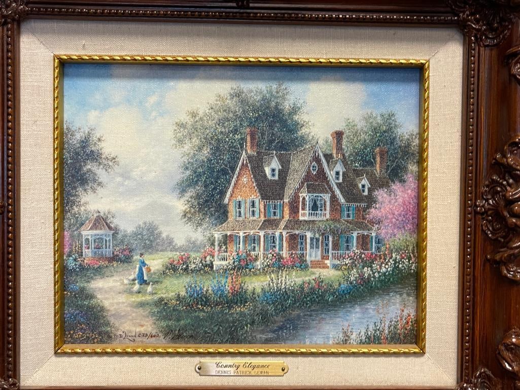 DENNIS PATRICK LEWMAN LIMITED EDITION PRINT ON CANVAS TITLED COUNTRY ELEGANCE NO. 73/600 - 11