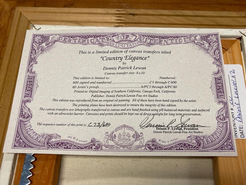 DENNIS PATRICK LEWMAN LIMITED EDITION PRINT ON CANVAS TITLED COUNTRY ELEGANCE NO. 73/600 - 7