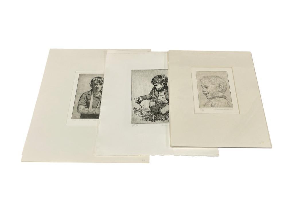 GUNNAR ANDERSON CALIFORNIA ARTIST LIMITED EDITION ETCHINGS FOUR TOTAL: GUNNAR ANDERSON (1927-2022) WAS AN ARTIST AND EDUCATOR BORN IN CALIFORNIA AND STUDIED IN SWEDEN FOR A SHORT PERIOD IN HIS YOUTH, EACH ETCHING IS SIGNED AND NUMBERED 8" X 10" UP TO 10" X 11"